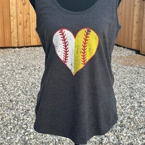 Port Authority Charcoal Heart Sports Graphic Tank Top